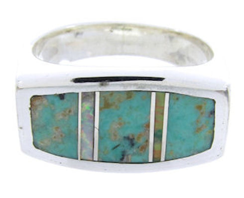 Turquoise Southwest Opal Sterling Silver Ring Size 6 IS68063